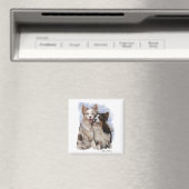 Zwei Border Collie Freunde Cartoon Magnet (In Situ (Geschirrspüler))