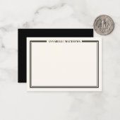 Zwei Border Minimalist Name Monogramm Mitteilungskarte (Vorderseite/Rückseite Beispiel)