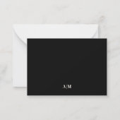Zwei Border Minimalist Name Monogramm Mitteilungskarte (Rückseite)