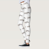 Zwei Borzoi Running Hund Art Leggings (Links)