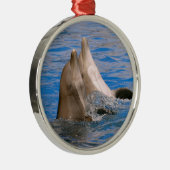 Zwei Bottlenose-Delphine Ornament Aus Metall (Rechts)