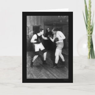Zwei Boxer, Jeffries und Berger, Sparring 1909 Karte