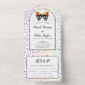 Zwei Bräuche konfetti Regenbogen Farben Homosexuel All In One Einladung (Innen Boden)