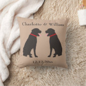 Zwei Braun-Schokolade-Labradors Personalisierte Ho Kissen (Decke)
