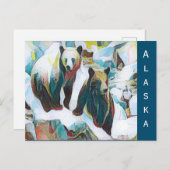 Zwei braune Bären im Winter Wildlife Art Alaska Postkarte (Vorne/Hinten)