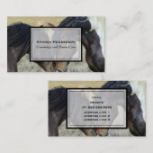 Zwei braune Pferde mit geschlagenen Neksen Visitenkarte (Vorne/Hinten)