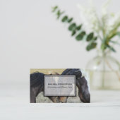 Zwei braune Pferde mit geschlagenen Neksen Visitenkarte (Stehend Vorderseite)