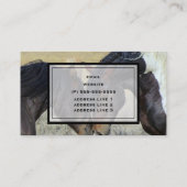 Zwei braune Pferde mit geschlagenen Neksen Visitenkarte (Rückseite)