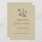 Zwei braune und Elfenbeinfüchse Hochzeitseinladung Einladung (Vorne/Hinten)