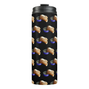 zwei braune und weiße Guinea,   Thermosbecher