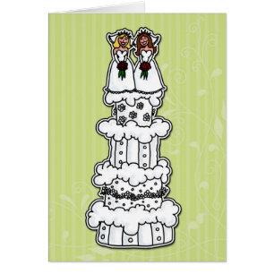Zwei Bräute auf Hochzeitstorte