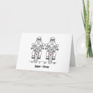 Zwei Braute Biker Motorrad-Hochzeit Karte
