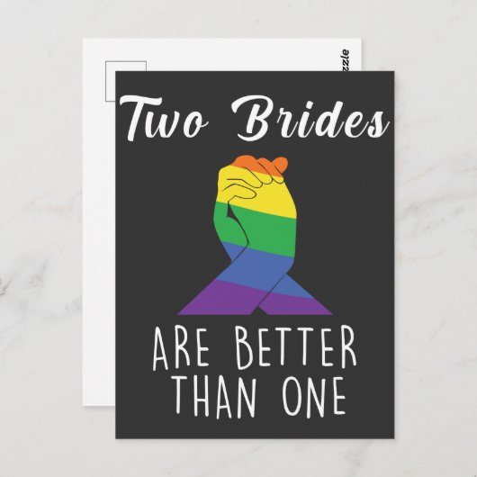 Zwei Bräute Lesben Hochzeit Partei gleiche Rechte Postkarte (Vorne/Hinten)