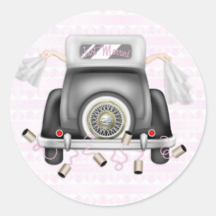 Zwei Bräute, Lesbische Hochzeit Runder Aufkleber