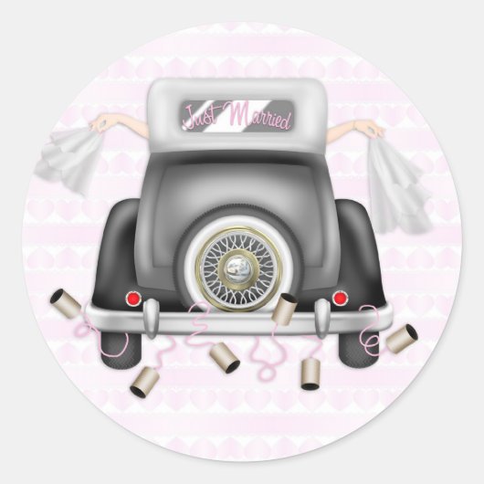 Zwei Bräute, Lesbische Hochzeit Runder Aufkleber (Vorderseite)