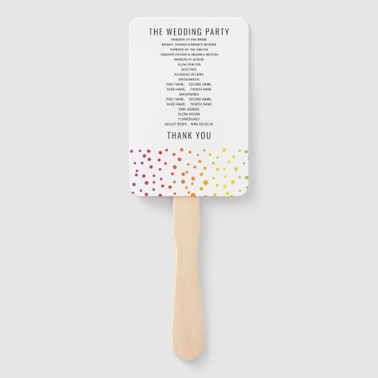 Zwei Bräute Regenbogenfarben Lesben Hochzeitsprogr Fächer (Rückseite)