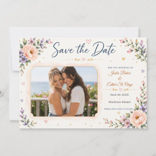 Zwei Bräute sind besser als eine Foto-Save-the-Dat Save The Date