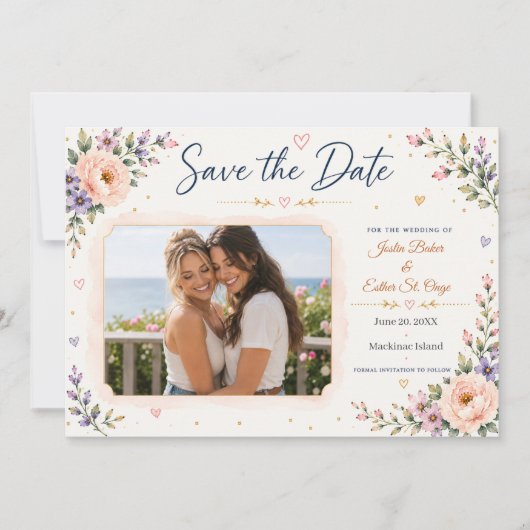 Zwei Bräute sind besser als eine Foto-Save-the-Dat Save The Date (Vorderseite)