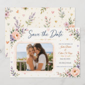 Zwei Bräute sind besser als eine Foto-Save-the-Dat Save The Date (Vorne/Hinten)