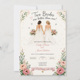 Zwei Bräute sind besser als eine Hochzeitseinladun Einladung