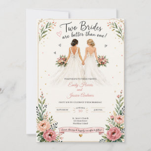Zwei Bräute sind besser als eine Hochzeitseinladun Einladung