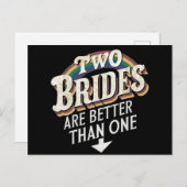 Zwei Bräute sind besser als eine lesbische Hochzei Postkarte (Vorne/Hinten)