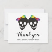 Zwei Bräute und Konfetti Lesben Hochzeit Danke (Vorderseite)