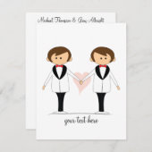 Zwei Bräutigame, die Einladungen Wedding sind (Vorne/Hinten)