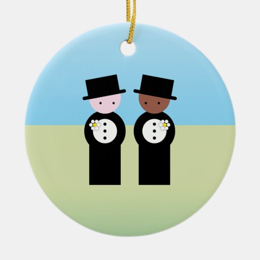 Zwei Bräutigame ein Kaukasier Keramik Ornament (Vorne)