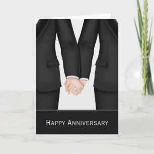 Zwei Bräutigame in Anzügen Hochzeitstag Karte