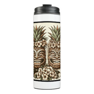 Zwei Bräutigame Schwule Ananas Tiki Kopf Retro Hoc Thermosbecher
