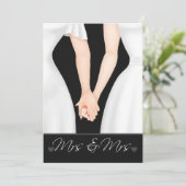 Zwei Brautkleiden Lesbische Hochzeit Einladung (Stehend Vorderseite)