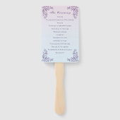 Zwei Brautlila-Hochzeitsprogramme Fächer (Rückseite)