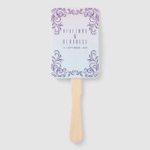 Zwei Brautlila-Hochzeitsprogramme Fächer (Vorderseite)