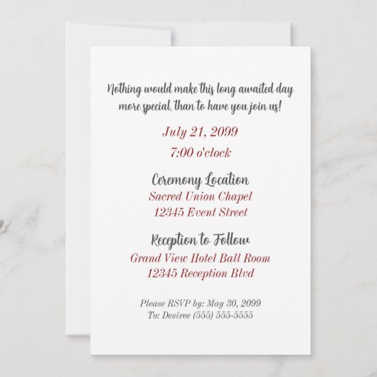 Zwei Brautrote mit weißer Gowns Hochzeit Einladung (Rückseite)