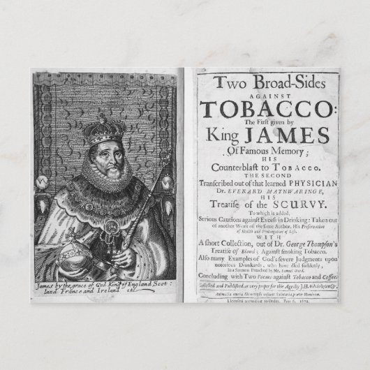 "Zwei Breiten gegen Tabak Postkarte (Vorderseite)