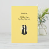 Zwei Briden Dankeskarte (Stehend Vorderseite)