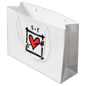 Zwei Brides Biker Motorrad Hochzeit Große Geschenktüte (Rückseite Schrägansicht)