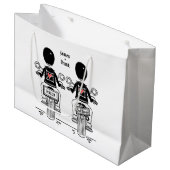 Zwei Brides Biker Motorrad Hochzeit Große Geschenktüte (Vorderseite Schrägansicht)