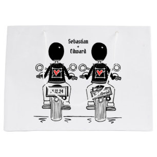 Zwei Brides Biker Motorrad Hochzeit Große Geschenktüte