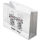 Zwei Brides Biker Motorrad Hochzeit Große Geschenktüte (Vorderseite Schrägansicht)