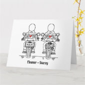 Zwei Brides Biker Motorrad Hochzeit Karte (Gelbe Blume)