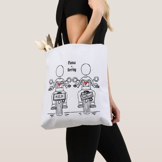 Zwei Brides Biker Motorrad Hochzeit Tasche (Von Nahem)