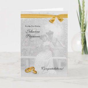 Zwei Brides Gay Wedding Gratulation Karte