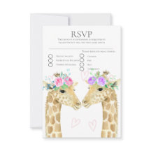 Zwei Brides Giraffe Gay Lesbian Wedding RSVP