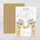 Zwei Brides Giraffe Gay Lesbian Wedding RSVP (Vorne/Hinten)