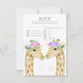Zwei Brides Giraffe Gay Lesbian Wedding RSVP Karte