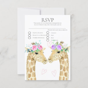 Zwei Brides Giraffe Gay Lesbian Wedding RSVP Karte