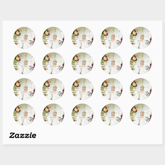 Zwei Brides Hochzeitsticker Runder Aufkleber (Blatt)