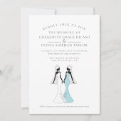 Zwei Brides in den 1940er Jahren Stil Bridal Gowns Einladung (Vorderseite)